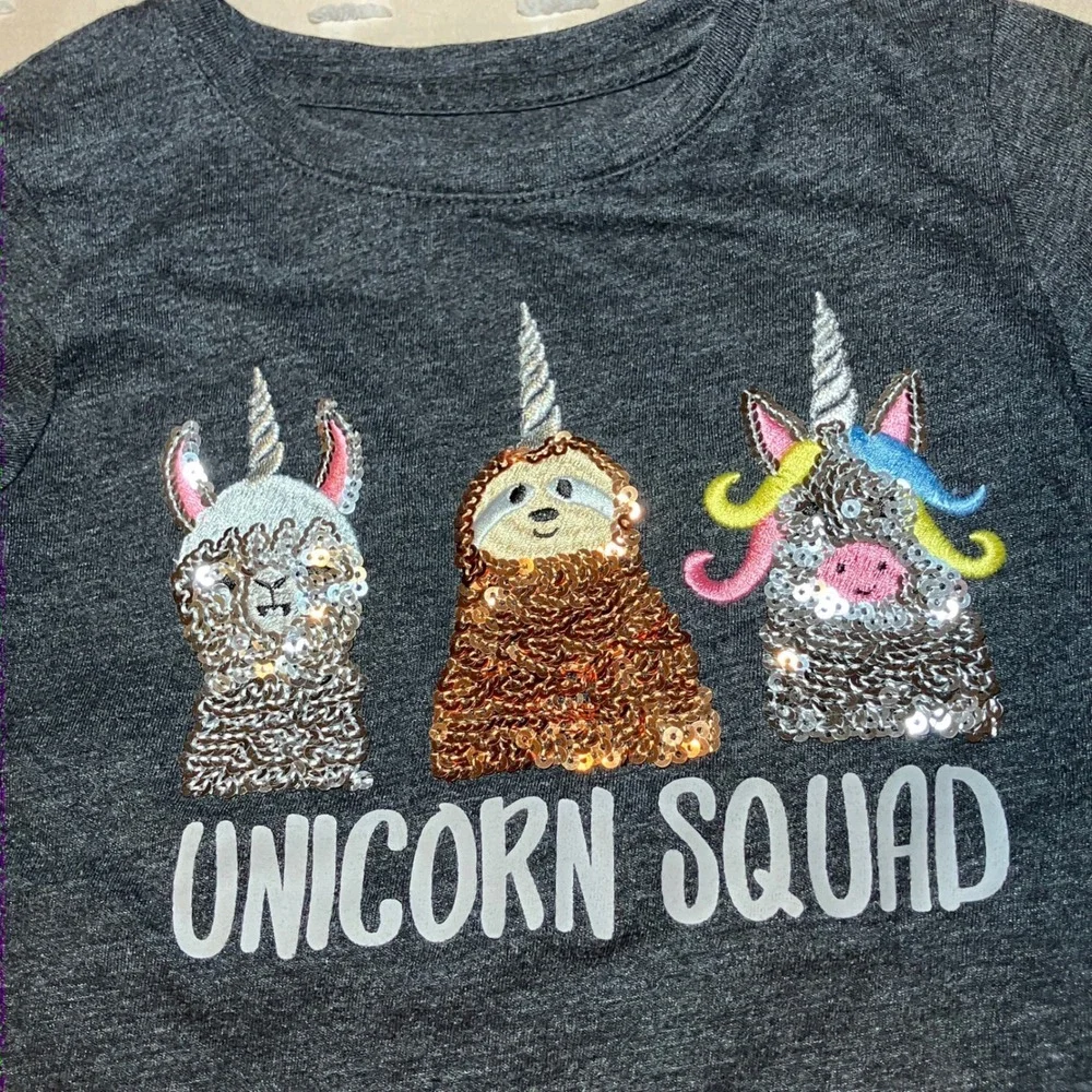 Girls 4-5TMember's Mark Unicorn Squad Sequin Tee and Garanimals Pink Skort Set